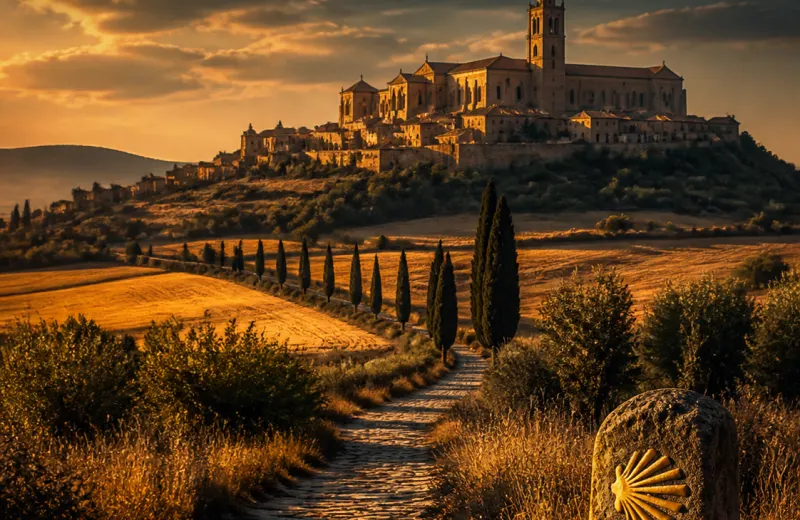 Warm stone path through the Spanish countryside